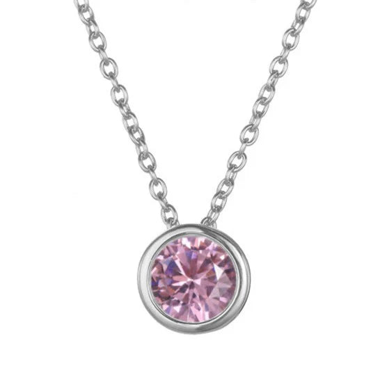 Lunaria Gemmara Birthstone Necklace | Silver-Tone