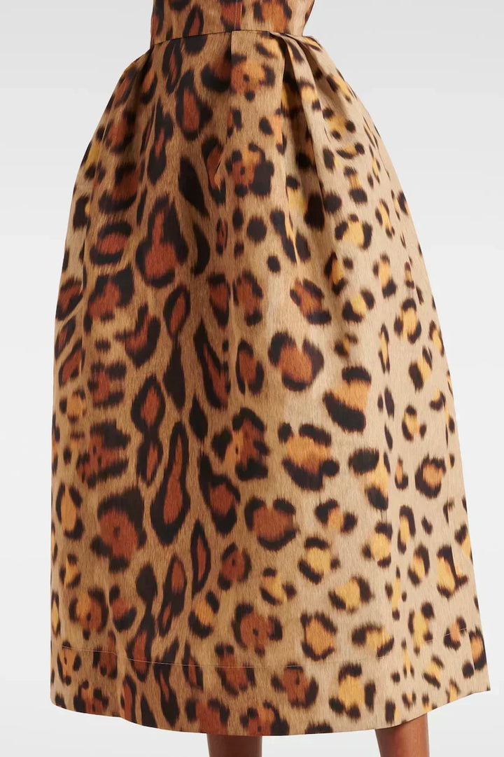 Tiana Midi Dress Bust with Leopard Print