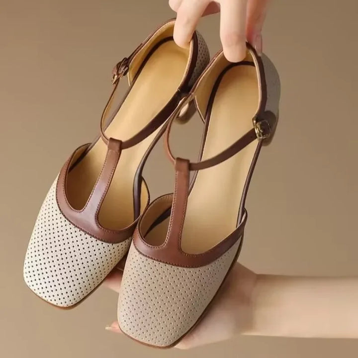 Isava Mid Heel Shoes Leather-Look