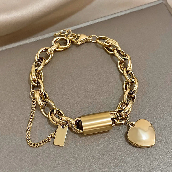 Heartened Chunky Bracelet | Gold-Tone