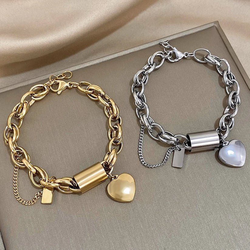 Heartened Chunky Bracelet | Gold-Tone