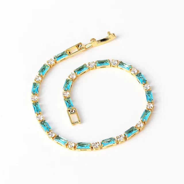 Turquoise-Color Stone Bracelet | Gold-Tone