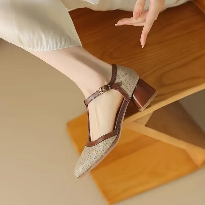 Isava Mid Heel Shoes Leather-Look