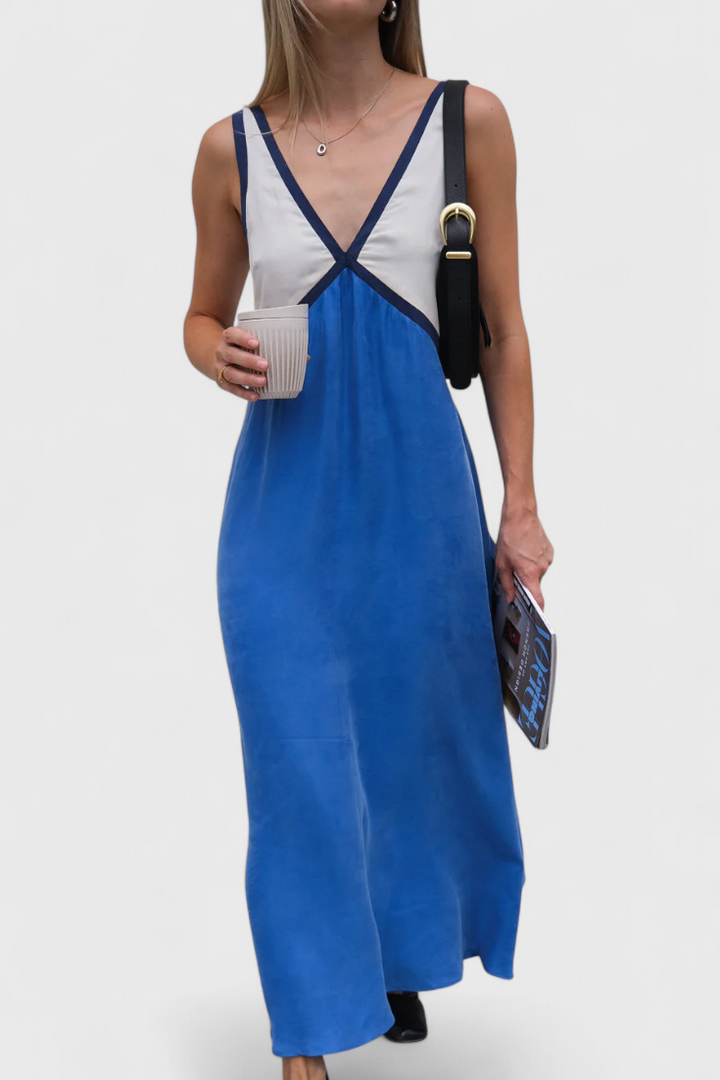 Diamond Boho Summer Dress with V Neckline