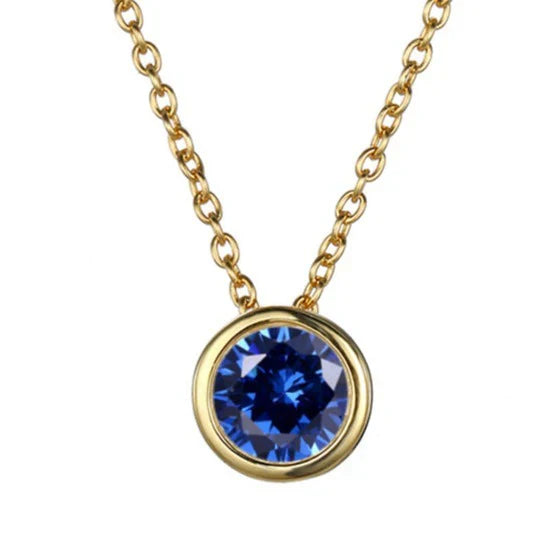 Lunaria Gemmara Birthstone Necklace | Gold-Tone