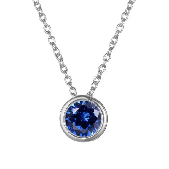 Lunaria Gemmara Birthstone Necklace | Silver-Tone