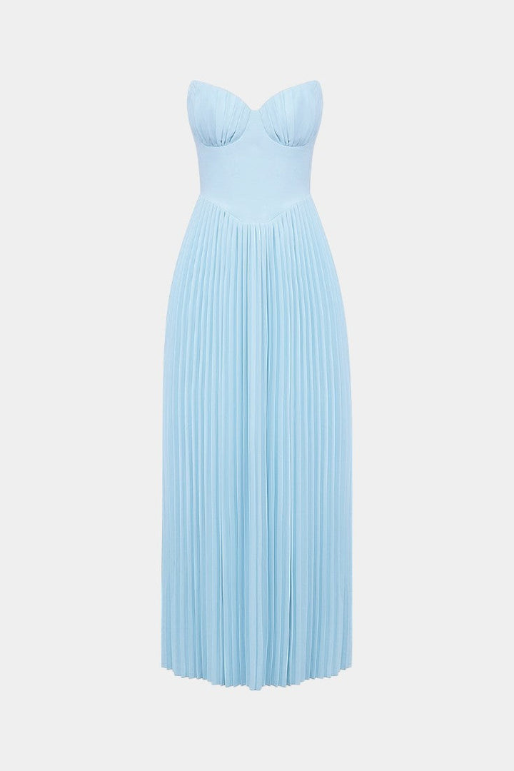 Seraphina Pleated Strapless Dress with Bust