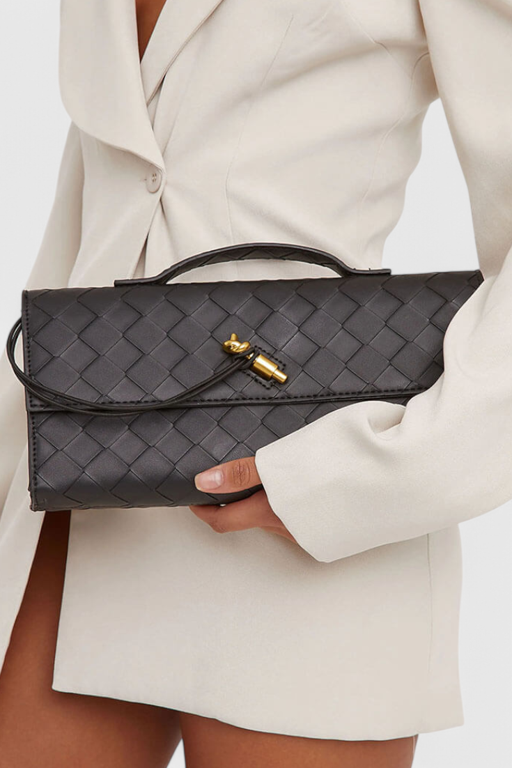 Melanie Clutch Bag with Gold Knot Detail