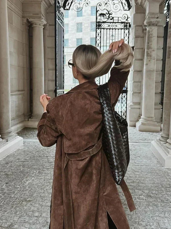 Arizonia – Elegant Suede Trenchcoat