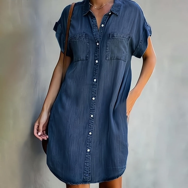 Button-Down Shirt Dress | Classic Denim Dress for Women