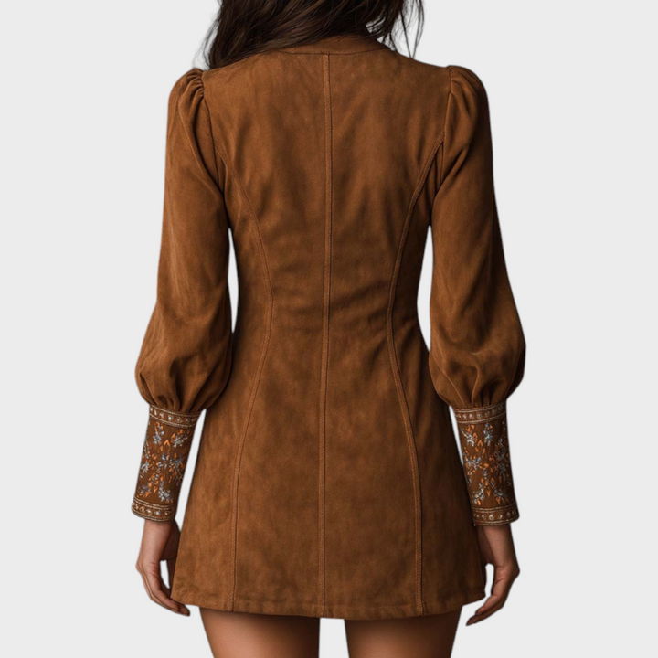 Khloe | Retro Suede Mini Dress