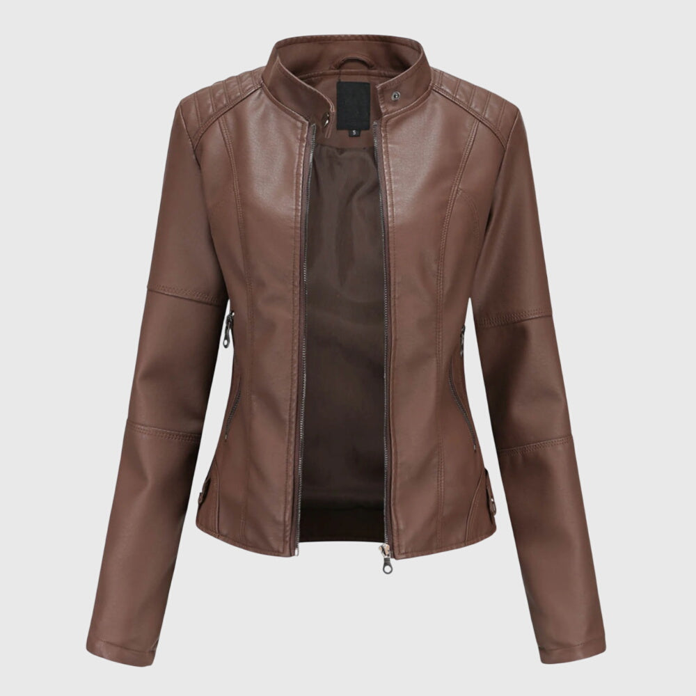 Effortless Faux Leather Jacket for Women with Button Front Collared Oversized Shacket Style