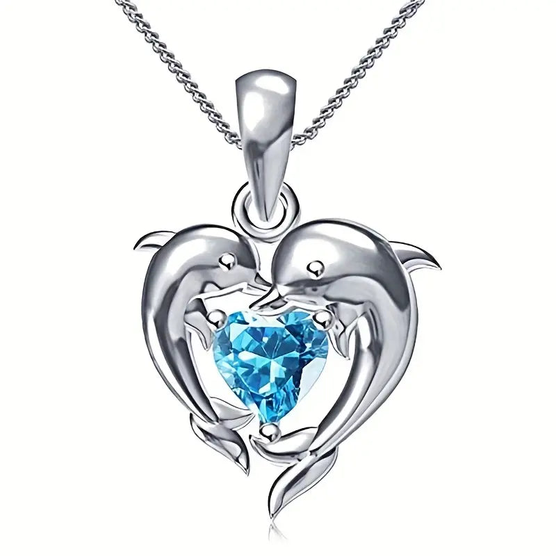 Oceanheart Twins Necklace | Silver-Tone