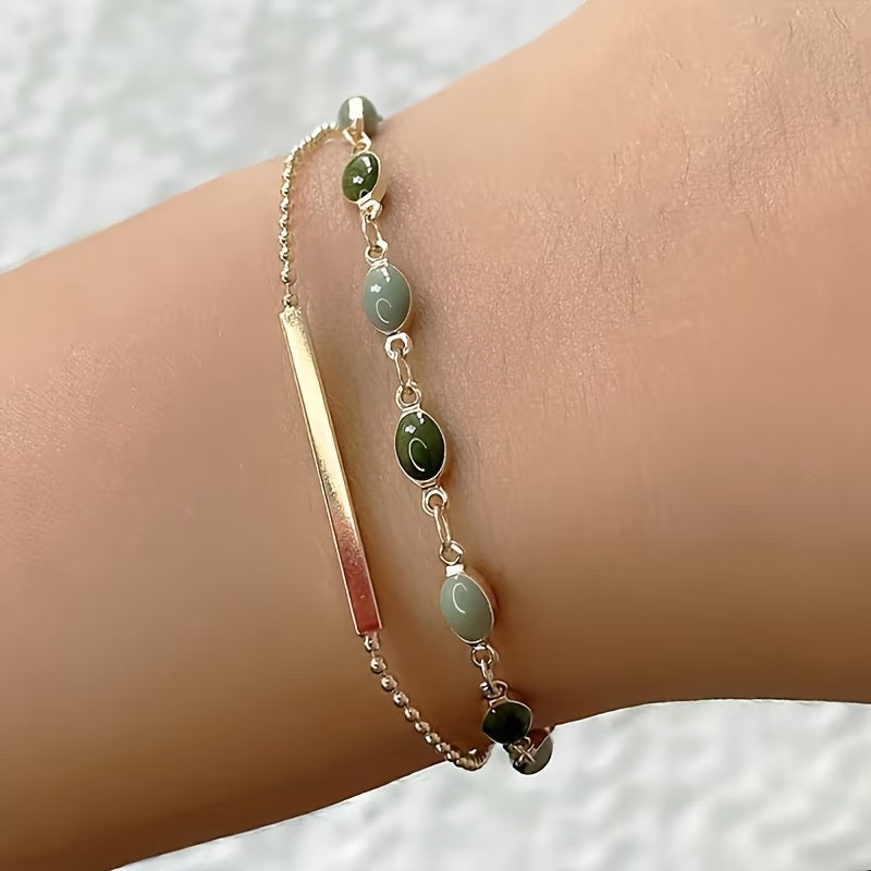 Olivia Moss Duo Bracelet | Gold-Tone