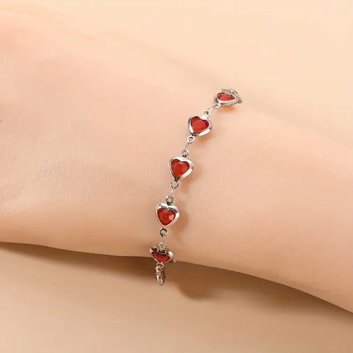 Ophelyra Garnetelle Bracelet | Silver-Tone