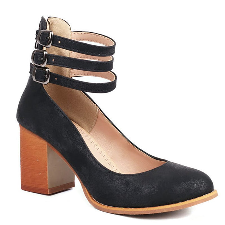 Ariana | Triple Buckle Heels