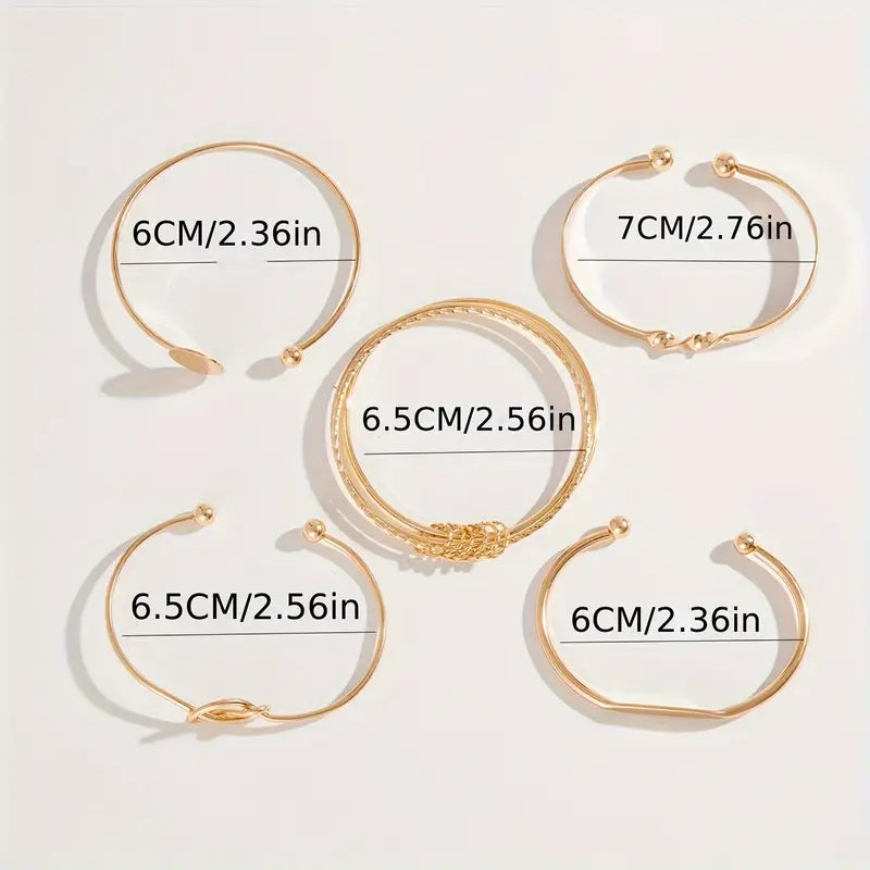 Knotted Elegance Bracelet Set | Gold-Tone