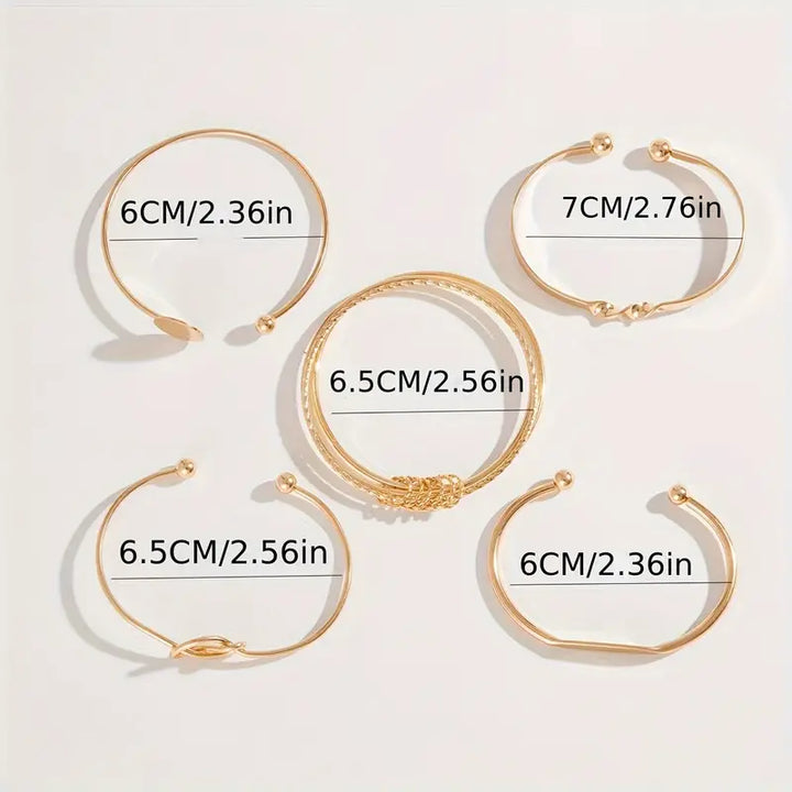 Knotted Elegance Bracelet Set | Gold-Tone