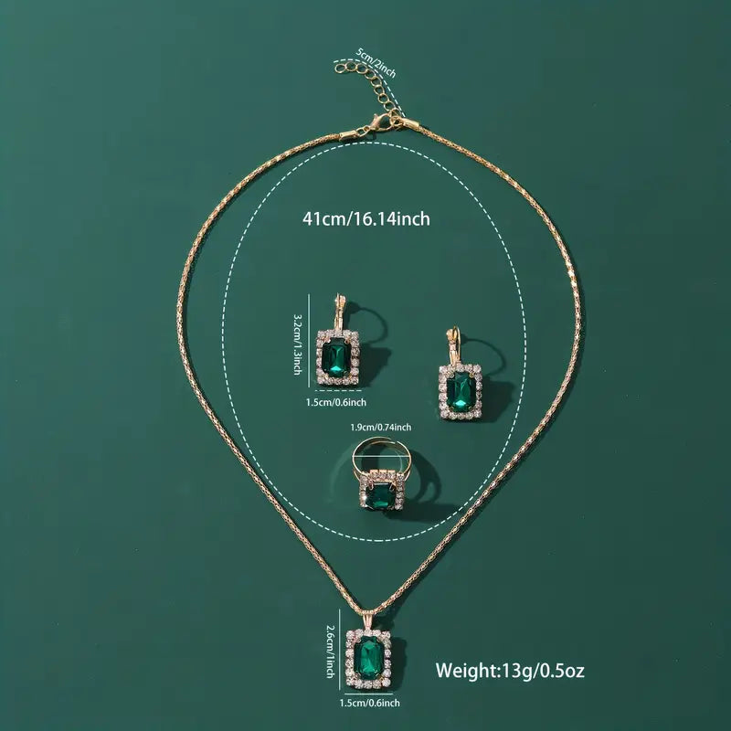Sylvara Greenveil Jewelry Set | White Gold
