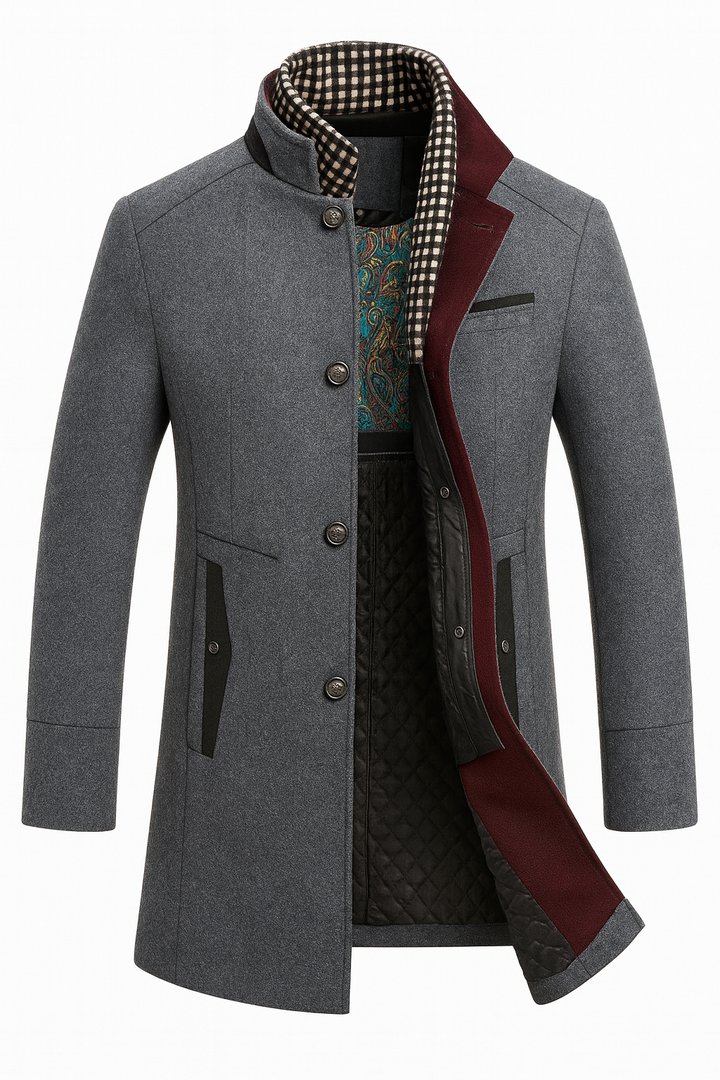 Structured Long Overcoat in Four Neutral Tones