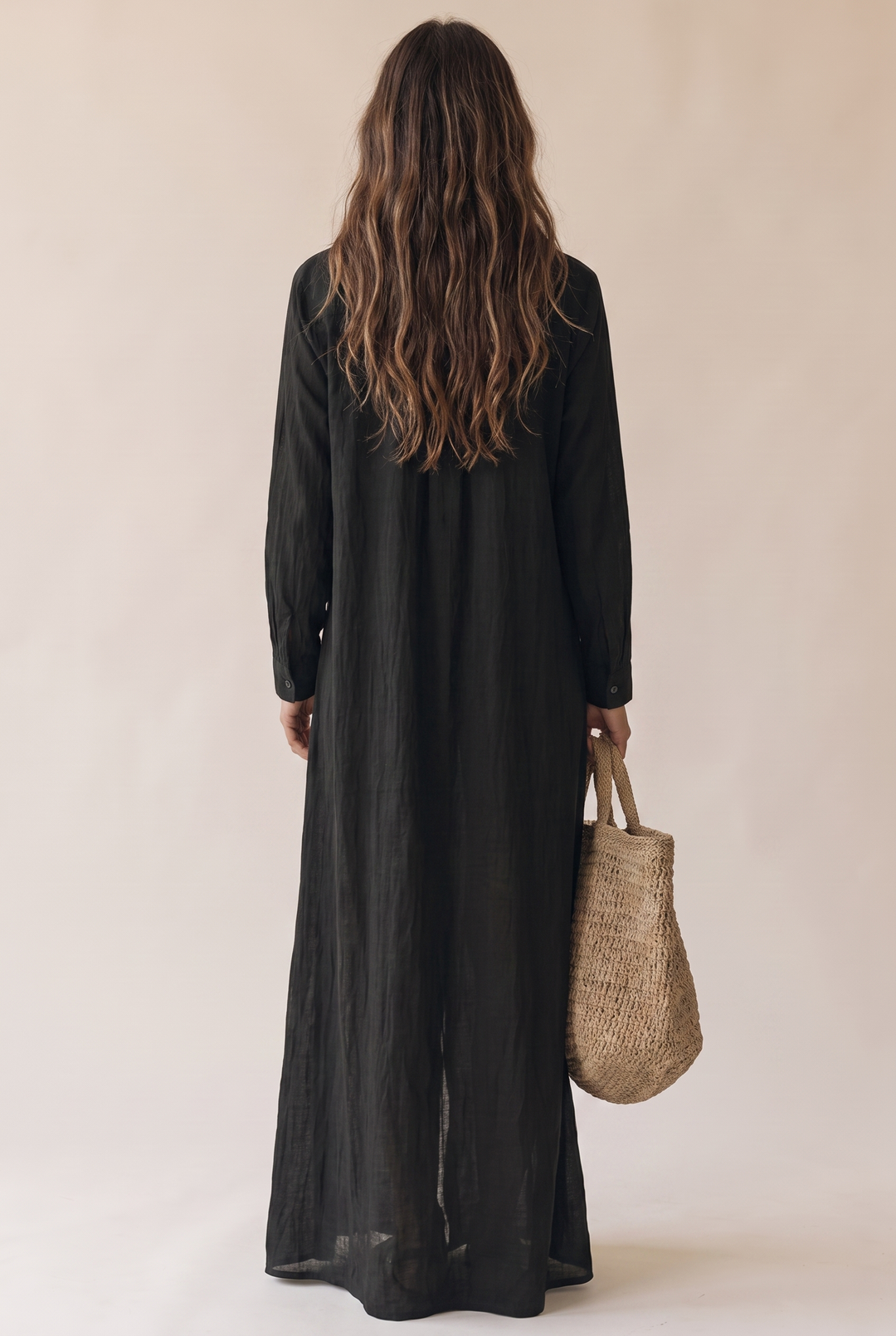 Delilah | Button-Front Shirt Maxi Dress with Collar