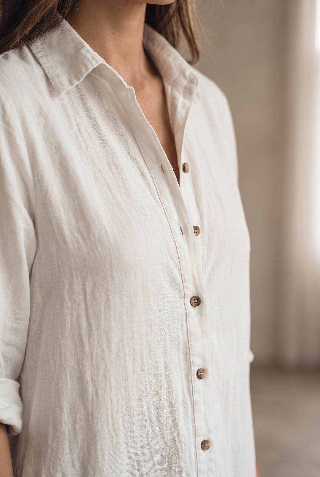 Delilah | Button-Front Shirt Maxi Dress with Collar