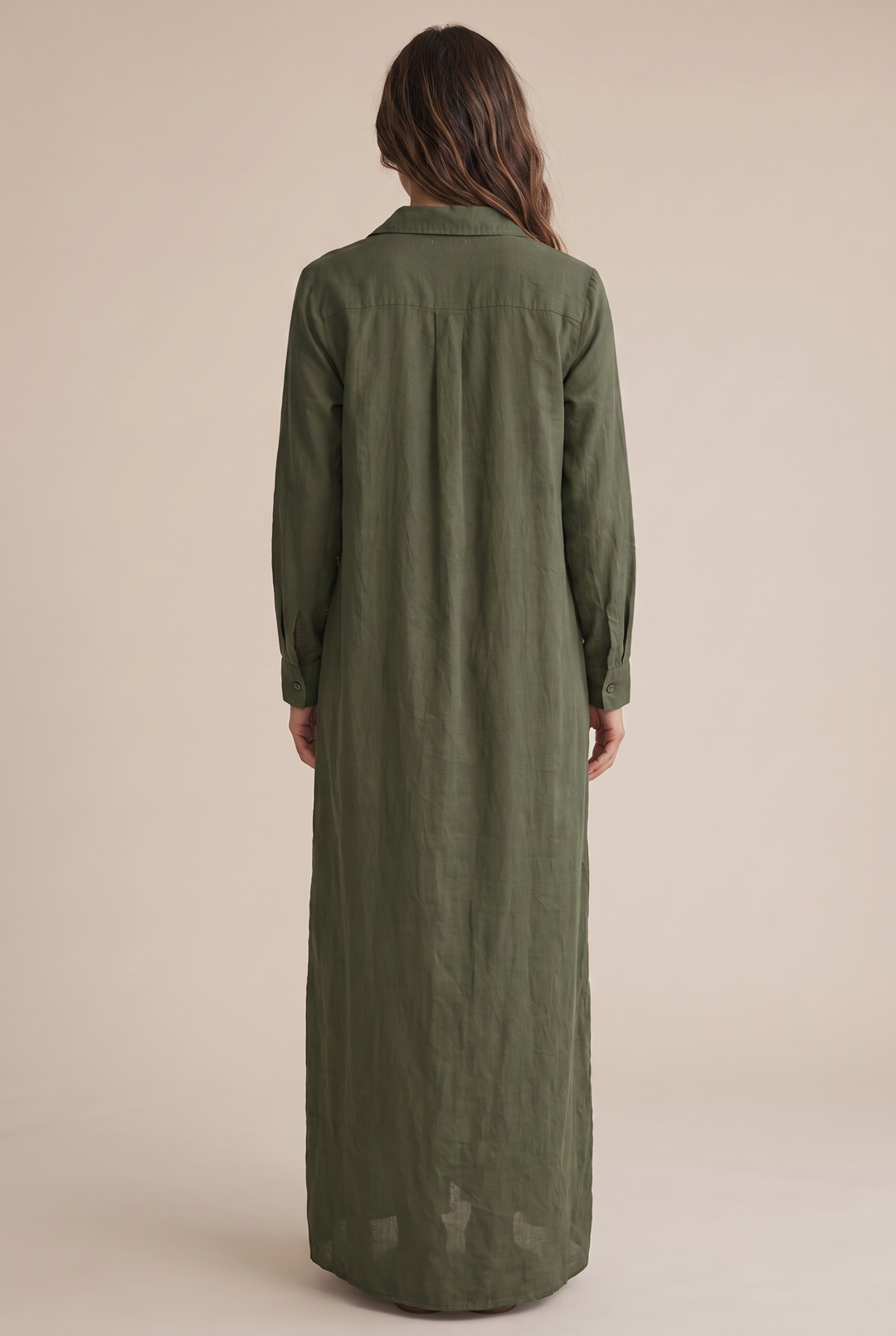 Odette | Long Sleeve Button-Down Maxi Shirt Dress