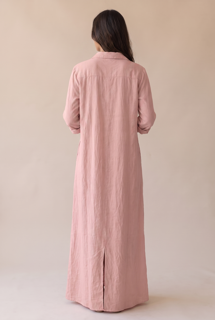 Delilah | Button-Front Shirt Maxi Dress with Collar