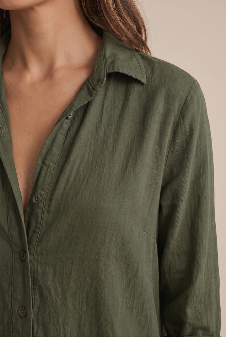 Odette | Long Sleeve Button-Down Maxi Shirt Dress