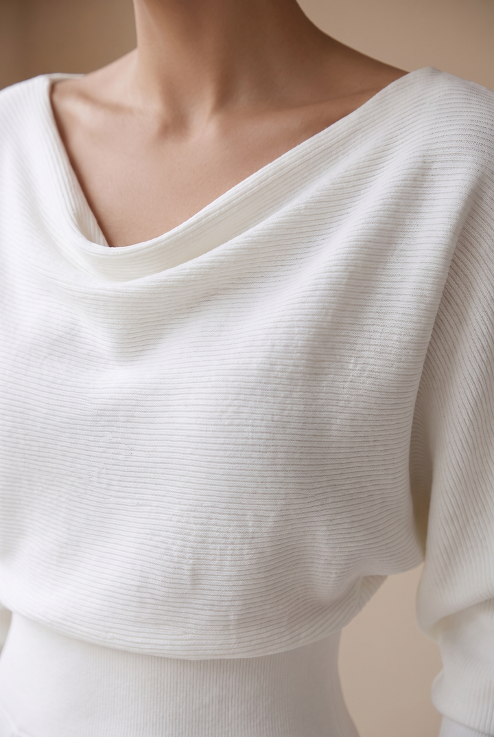 Hayden | Smooth Finish Midi Dress with Clean Neckline