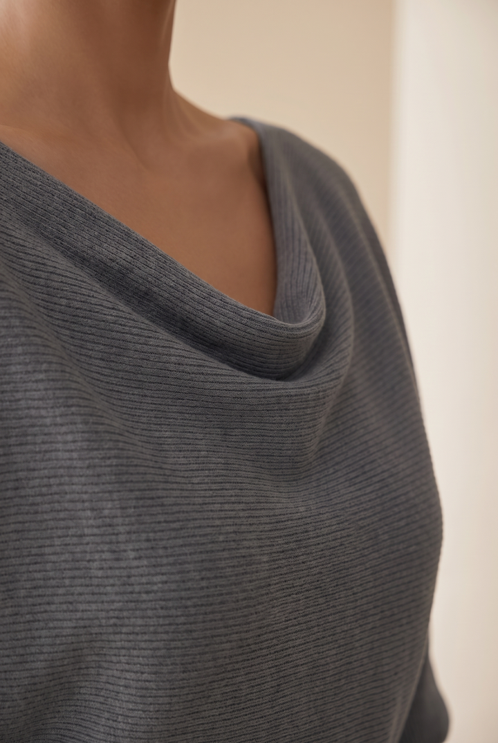 Hayden | Smooth Finish Midi Dress with Clean Neckline