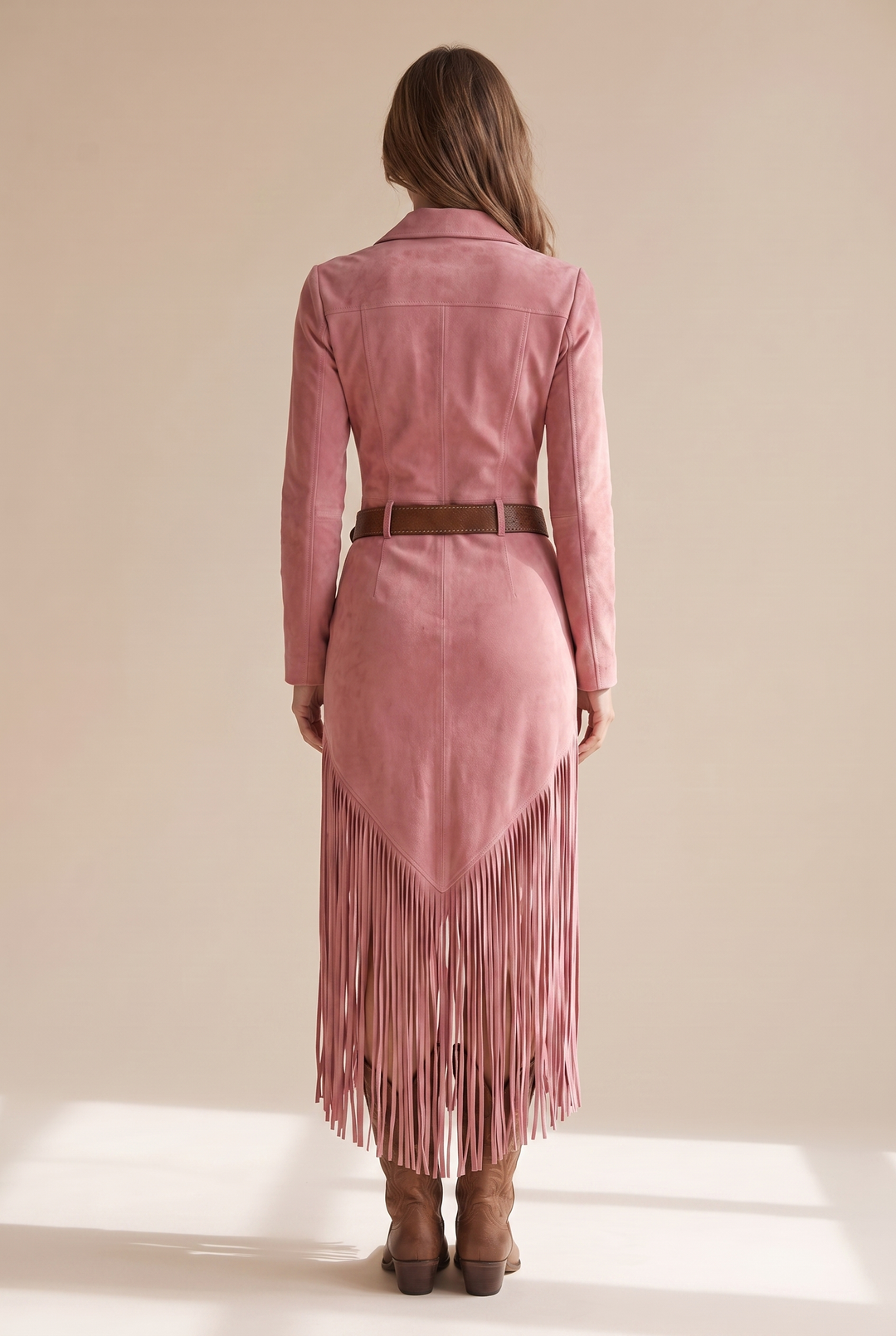 Valencia | Faux Suede Fringe Dress