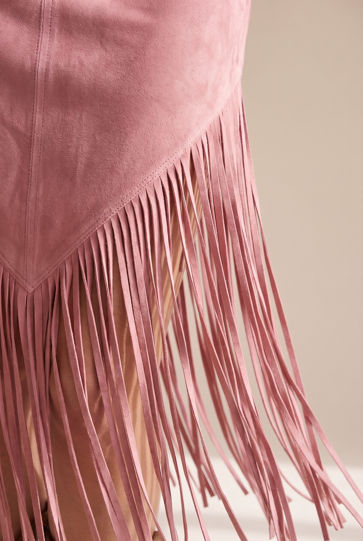 Valencia | Faux Suede Fringe Dress