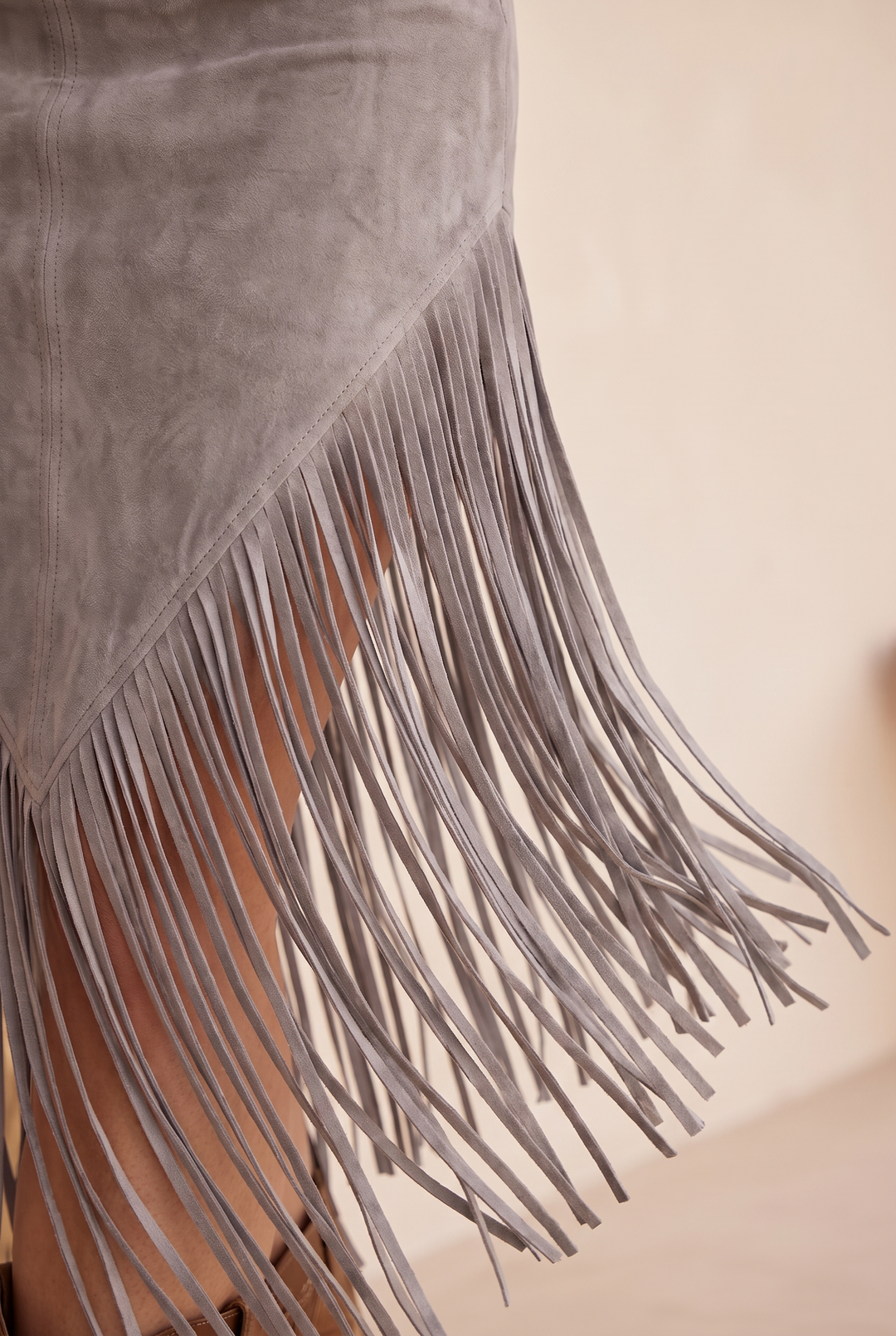Valencia | Faux Suede Fringe Dress