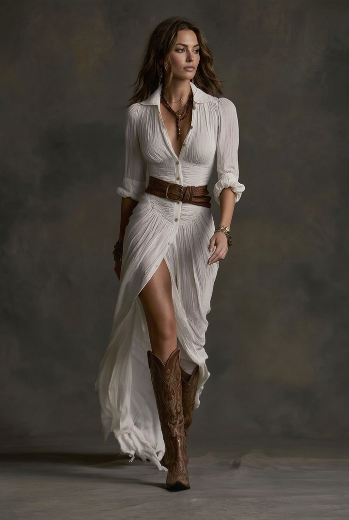 Aurora | Pleated Lapel Maxi Dress