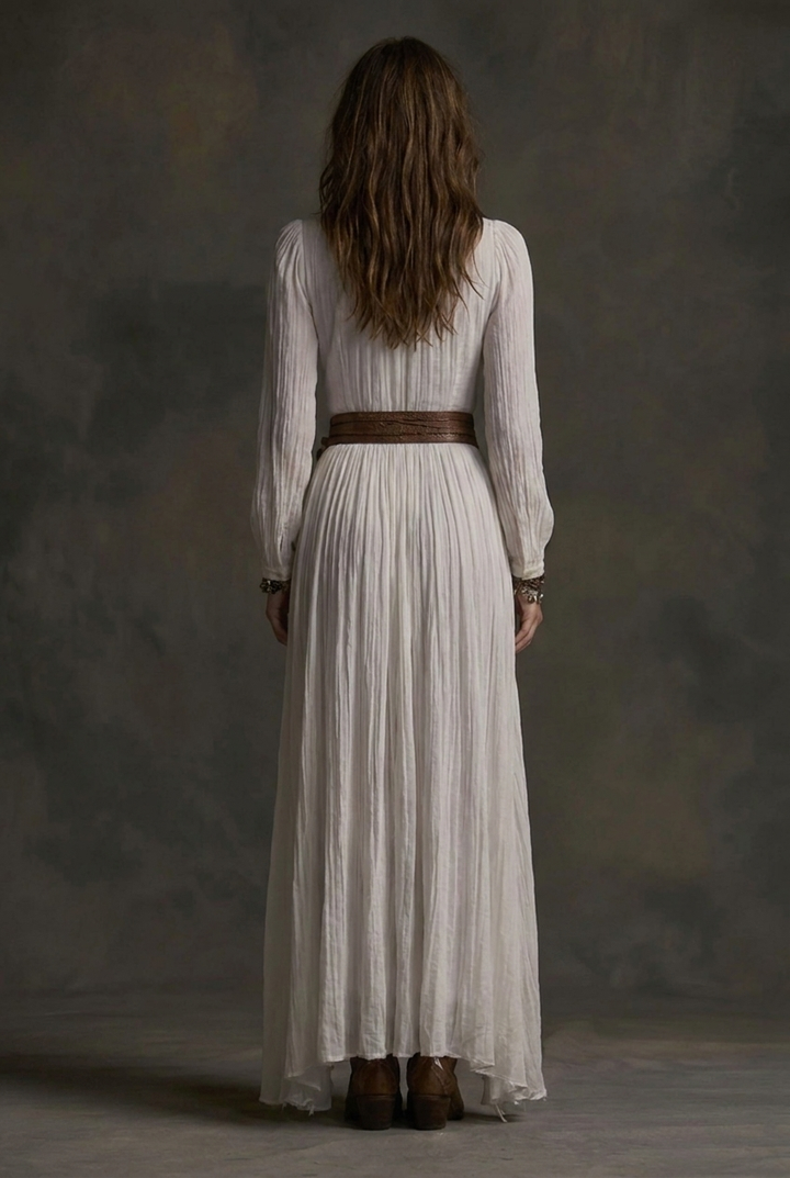 Aurora | Pleated Lapel Maxi Dress