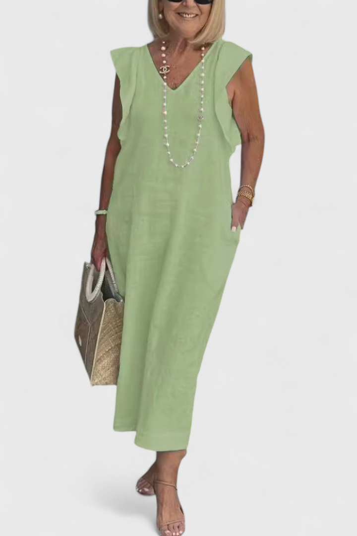 Yurena Sleeveless Linen Dress