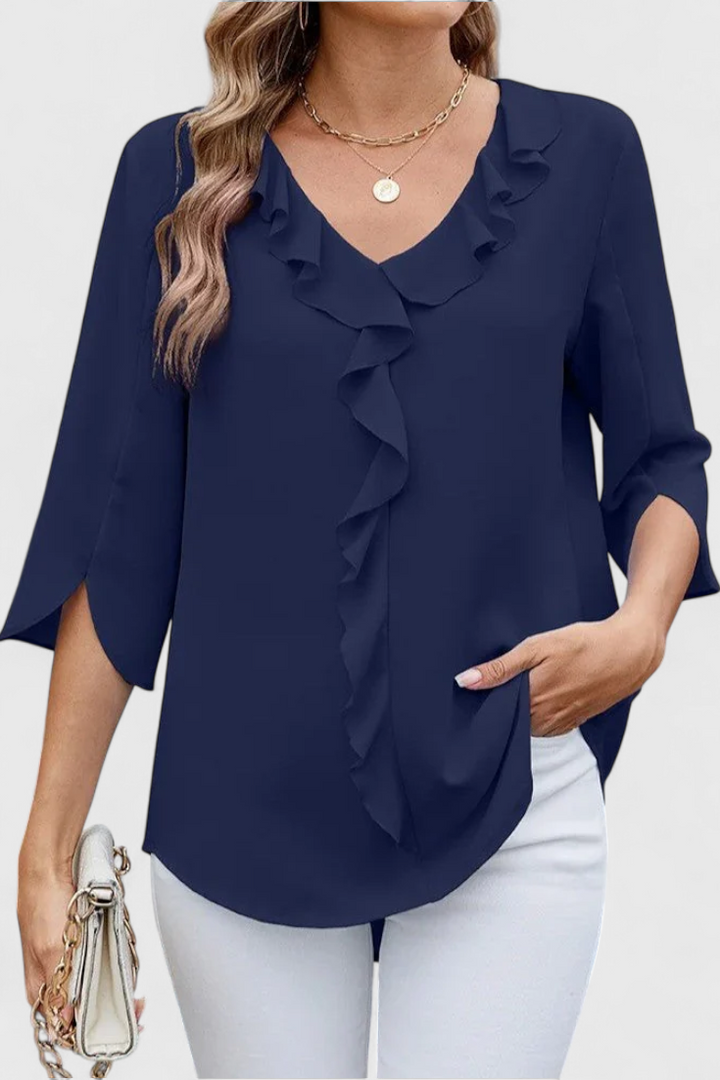 Annemiek Casual Blouse with a Comfortable Line and Elegant Style
