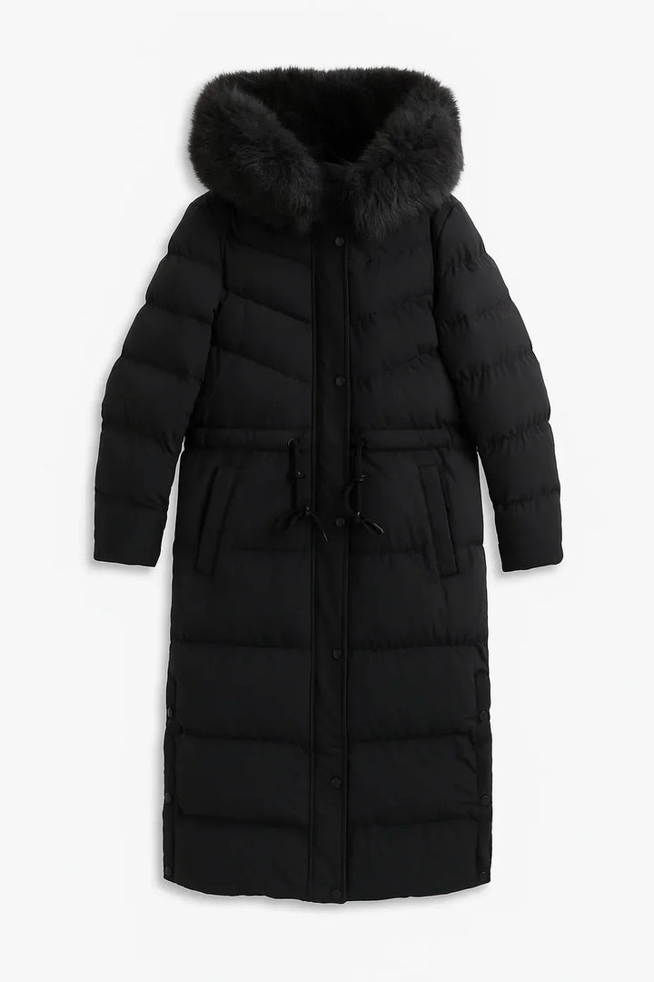 Alissa - Faux Fur Hooded Longline Winter Coat