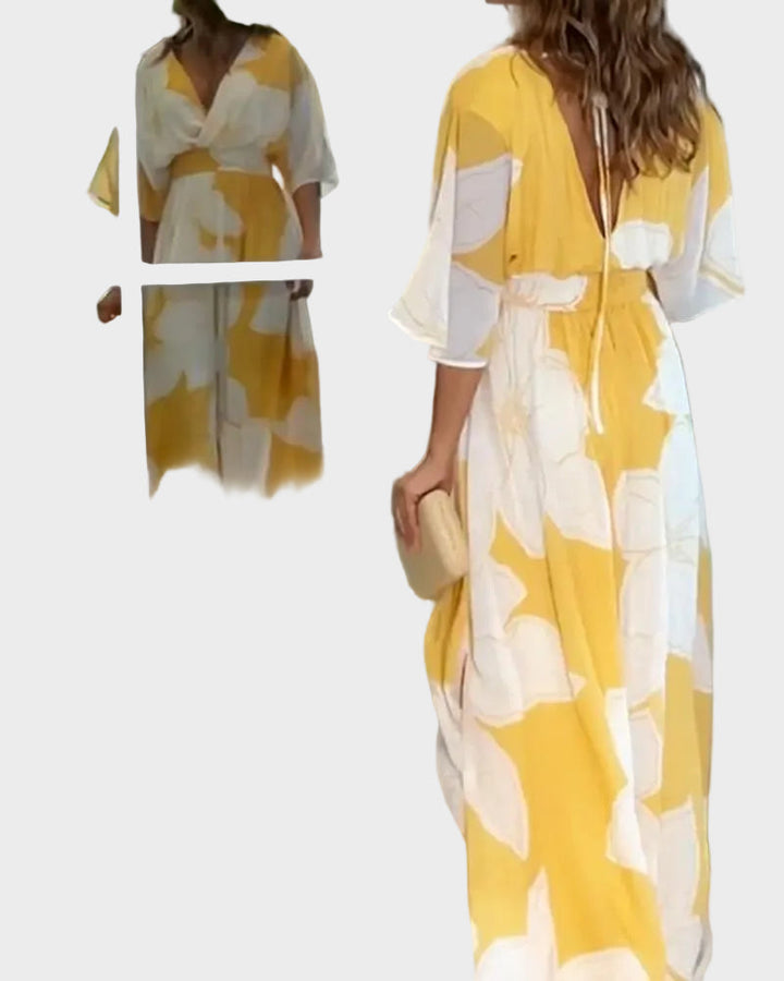 Daisy | Elegant Floral Midi Dress with Harmony Design