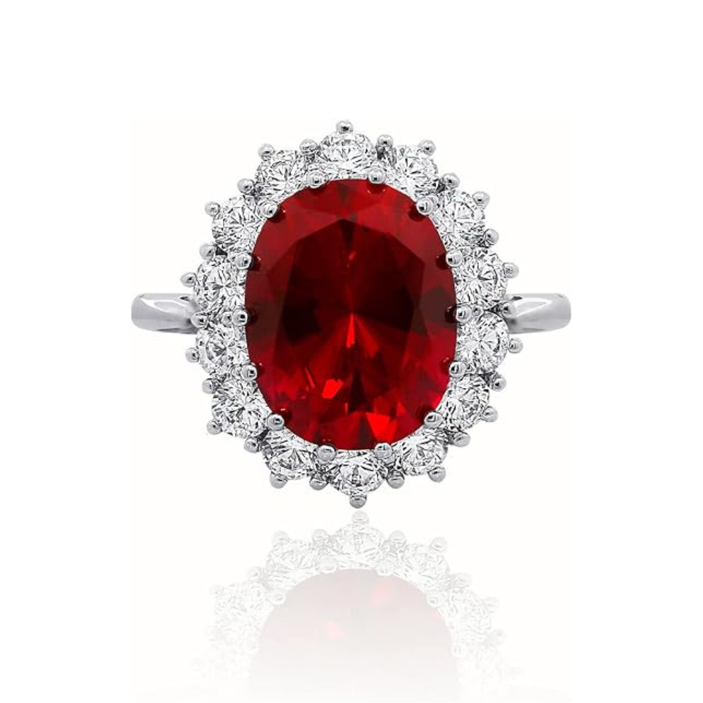 Scarlet Crown Ruby Ring | White Gold