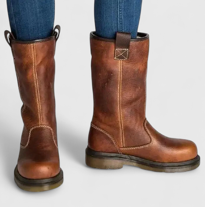 Shareen - Faux Leather Winter Boots