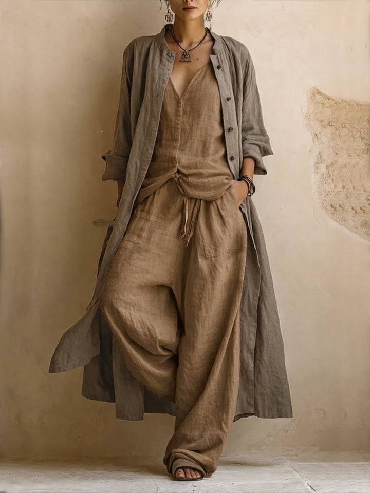 Bohemian Layered Set in Breathable Cotton and Linen