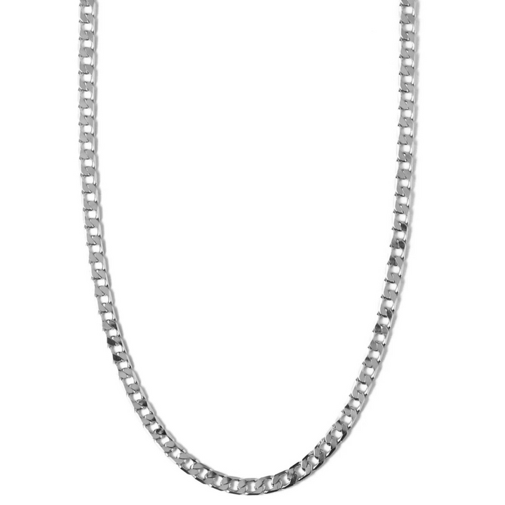 Flat Link Curb Chain Necklace | Silver-Tone